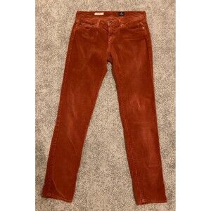 AG Adriano Goldschmied The Stevie Ankle Slim Straight Corduroy Pants 27R Rust